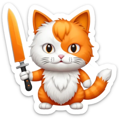 Killer cat with knife sticker
