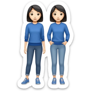 Asian women shining confident full body fat sticker
