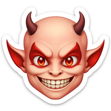 The devil so evil smiling  sticker