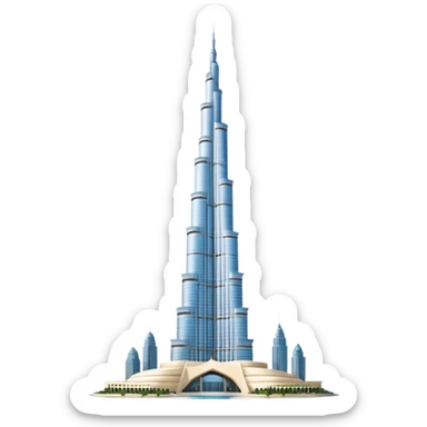 burj khalife white background sticker