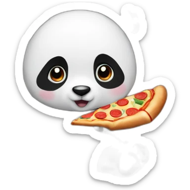 Panda eating slice of pizza and watching tv sticker