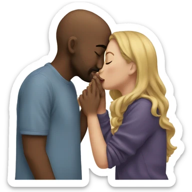 two people kissing sticker