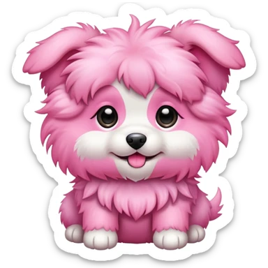 Cute pink puppy sticker