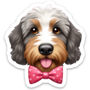 Bernedoodle dressed for Valentine’s Day sticker
