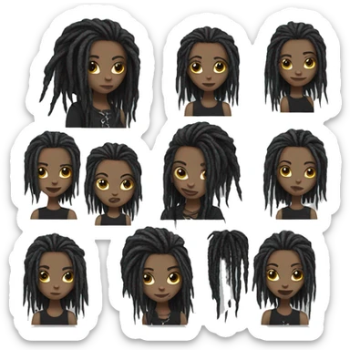 Hot goth girl with dreadlocks sticker