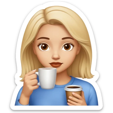 girl drink coffee sticker