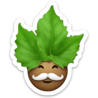 leaf man with bicolour moustache sticker