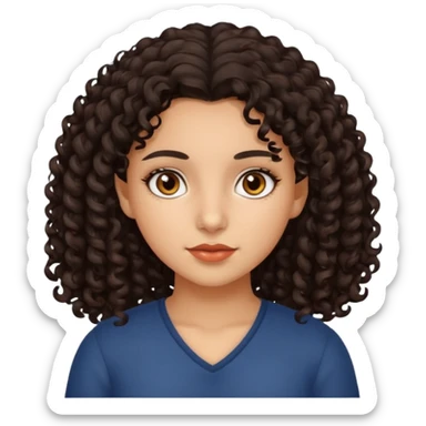 hispanic girl with brown eyes and dark curly hair sticker
