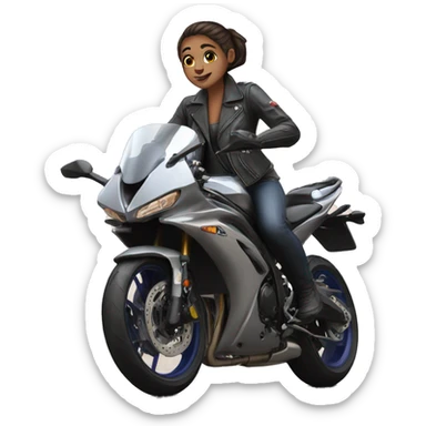 Girl on motorcycle yamaha sticker