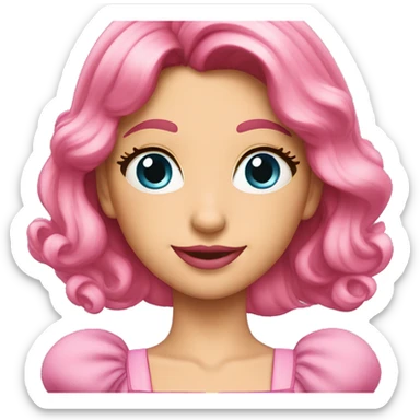 Cenicienta con el pelo suelto y rosado  sticker