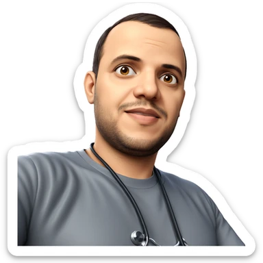 male doctor with stethoscope sticker