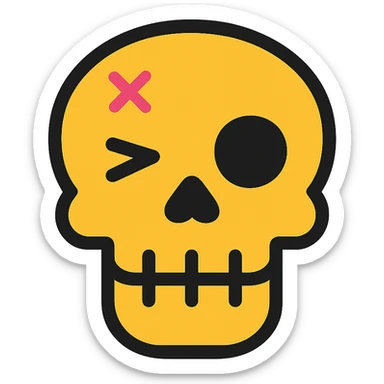 dead skull winking sticker