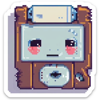 Sad floppy disk  sticker