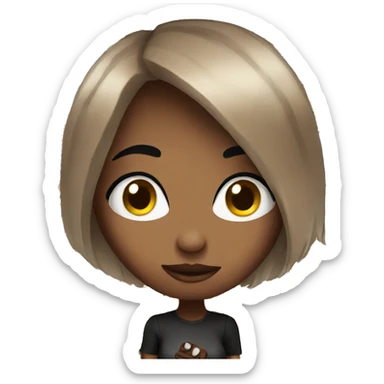 Emo girl with brown nails  sticker