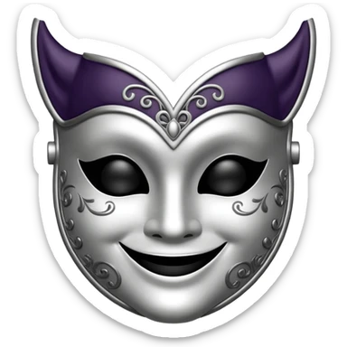 Create this emoji : 🎭 but in White and black and gray sticker