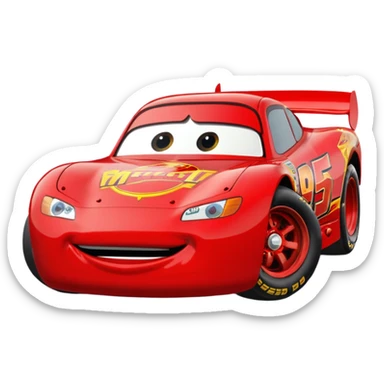 lightning mcqueen with number 95 and look like in film sticker