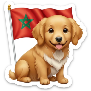 Marocan flag withe dog sticker