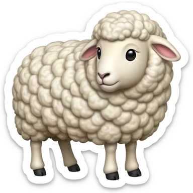 cinematic-[sheep]-realistic-full-body-standing-emoji,-tail-flicking-lazily,-head-tilted-dramatically,-curly-[white]-fur,-simplified-yet-realistic-focused-features,-highly-detailed,-glowing-with-an-almost-sarcastic-glow sticker