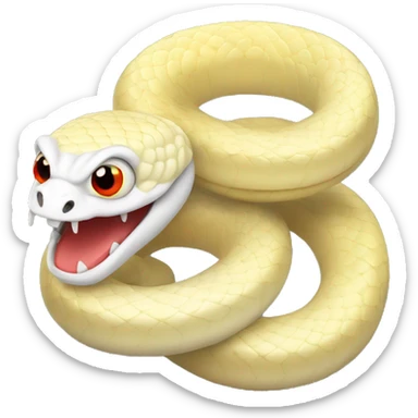 White and yellow snake with red eyes sticker