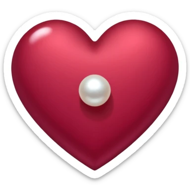 heart with a dark rose and pearl sticker