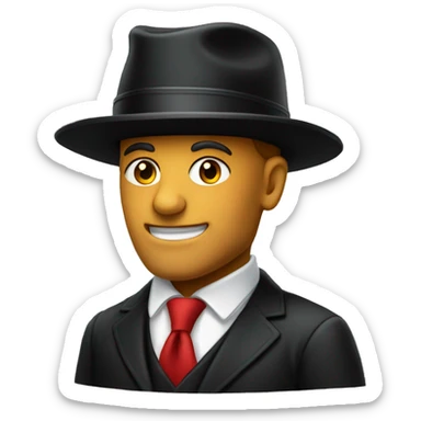 Freemason wearing tall black hat sticker