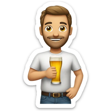 homem com copo de cerveja  sticker