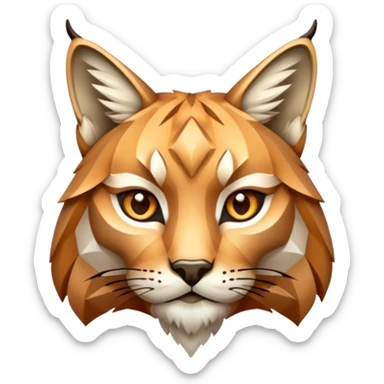 Lynx made of crystals that's light brown sticker
