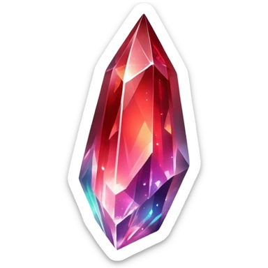 red iridescent nebula crystal shard sticker