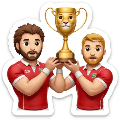 Rugby . Lions. Holding trophy  sticker