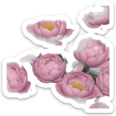 Black peonies sticker