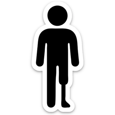 solid filled icon of a man with a peg leg sticker