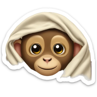 Baby monkey wrapped in a blanket sticker