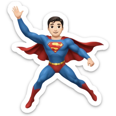 superman side profile flying leg up arm out emoji sticker