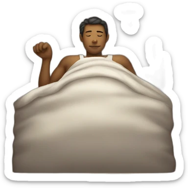 A man who is sleeping with a cat  sticker