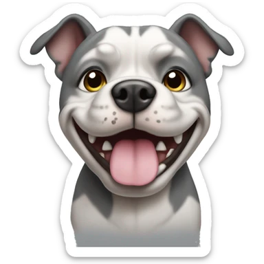 Grey pocket bully dog sticker