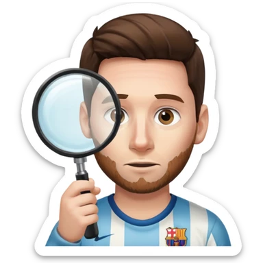 Messi mirando con una lupa sticker