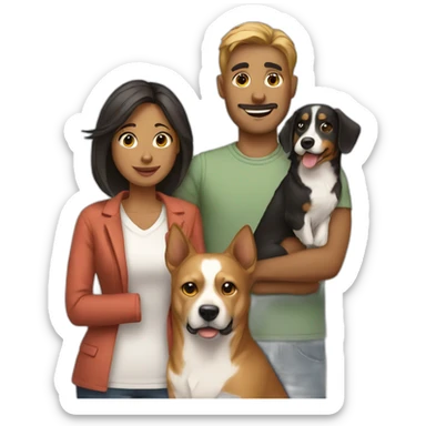 Couple with a dog sticker