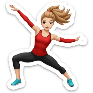 Acrobacias aereas en tela mujer blanca con pelo marrón o negro  sticker