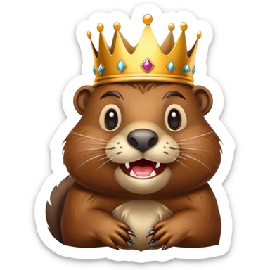 Beaver with a crown
 sticker