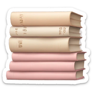 aesthetic book stack beige and light pink sticker