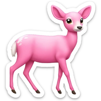 Pink deer sticker