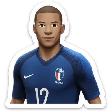 Kylian Mbappé maillot équipe de France sticker