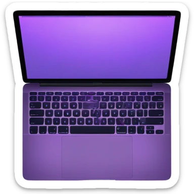 Purple macbook open sticker