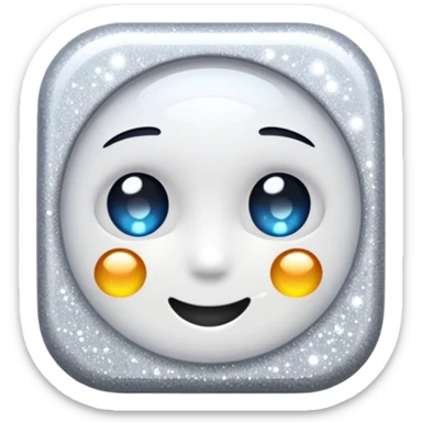 white glory glitter sticker