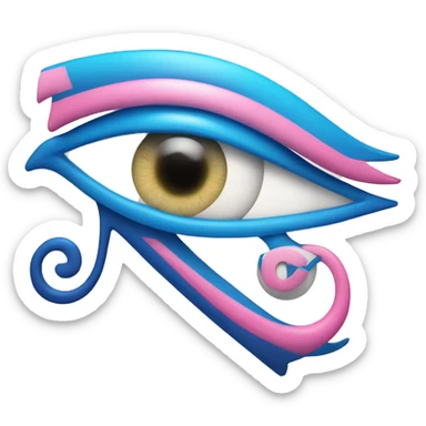 eye of horus with transgender pink and blue inside the transgender symbol sticker