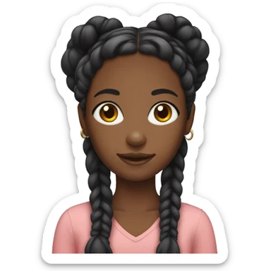 a black girl with braids  sticker
