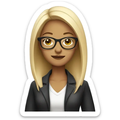 woman with glasses looking cool sticker