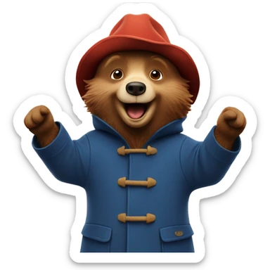 Paddington bear looking excited  sticker