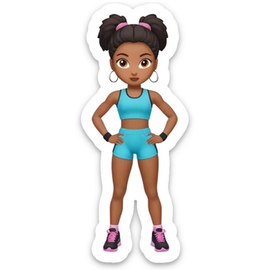 Black gym girl cute bratz doll sticker