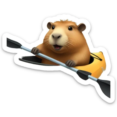 capybara in a kayak sticker